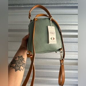 Brand new with tag Divina Firenze genuine leather green backpack